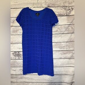 Ronni Nicole Cobalt Blue Lace Overlay Sheath Dress | Size Large